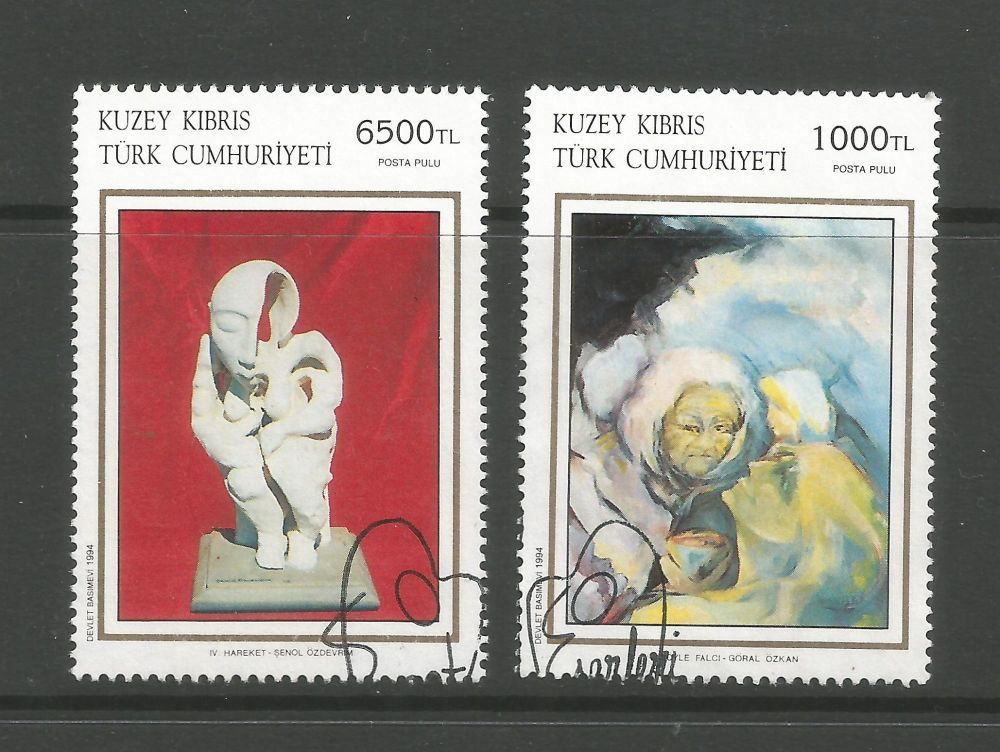 North Cyprus Stamps SG 369-70 1994 Art 12th Series - USED (L791)