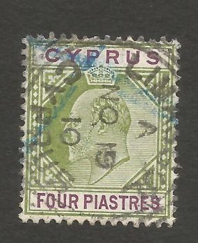 Cyprus Stamps SG 066 1905 Four Piastres - USED (L815)