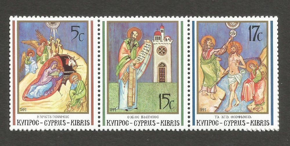 Cyprus Stamps SG 808-10 1991 Christmas - SE-Tenant MINT