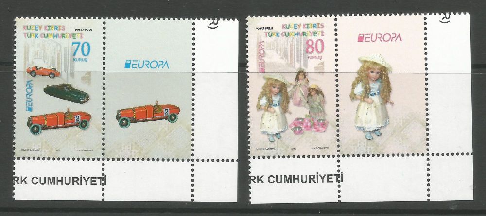 North Cyprus Stamps SG 0796-97 2015 Europa Old Toys - Vignette MINT (L806)