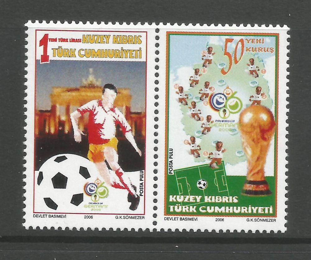 North Cyprus Stamps SG 0636-37 2006 World Cup Football Germany - MINT