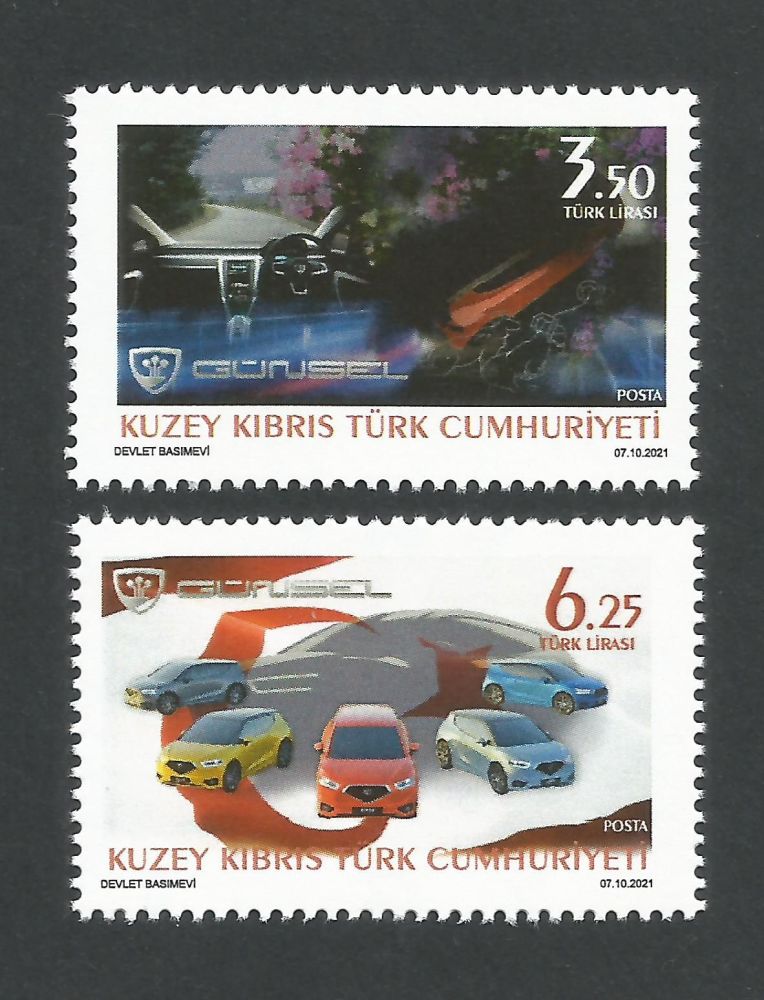North Cyprus Stamps SG 0867-68 2021 TRNCs First Domestic Automobile Car Günsel B9 - MINT