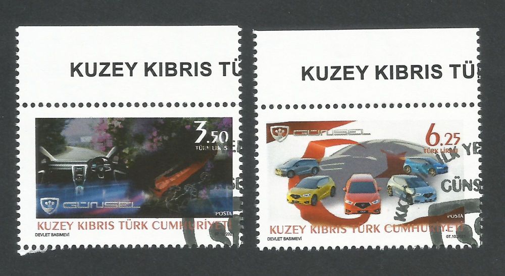 North Cyprus Stamps SG 0867-68 2021 TRNCs First Domestic Automobile Car Günsel B9  - CTO USED (P889)
