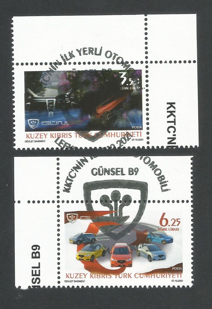 North Cyprus Stamps SG 0867-68 2021 TRNCs First Domestic Automobile Car Günsel B9  - CTO USED (P890)