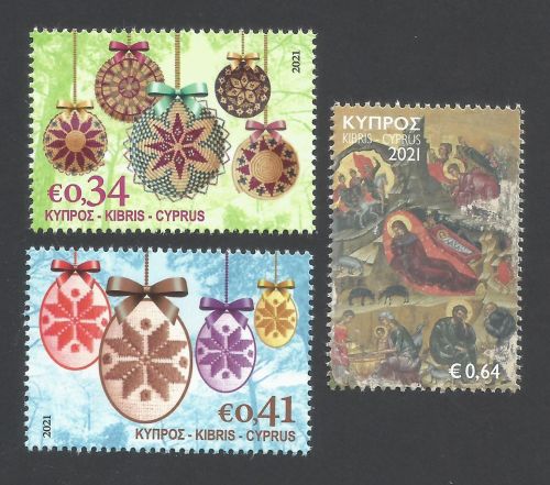 Cyprus Stamps 2021 Christmas Cypriot Folk Art and the Nativity of Christ
