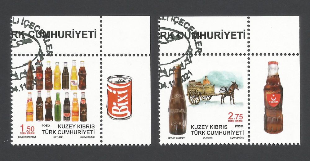 North Cyprus Stamps SG 0869-70 2021 Old Local Soft Drinks - CTO USED (L874)