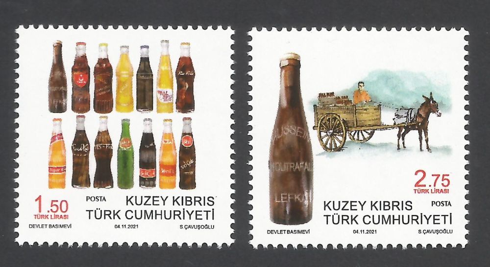 North Cyprus Stamps SG 0869-70 2021 Old Local Soft Drinks - MINT