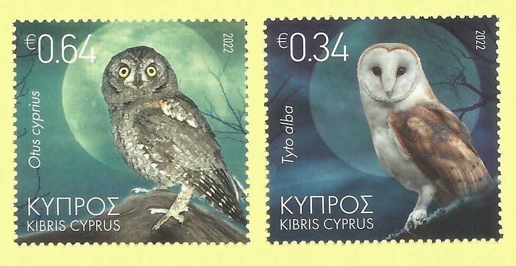 Cyprus Stamps SG 2022 (a) Birds Barn and Scops Owl  - MINT