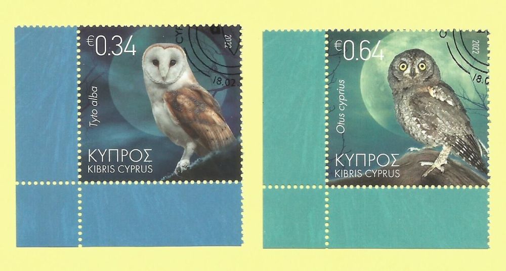 Cyprus Stamps SG 2022 (a) Birds Barn and Scops Owl  - CTO USED (P910)