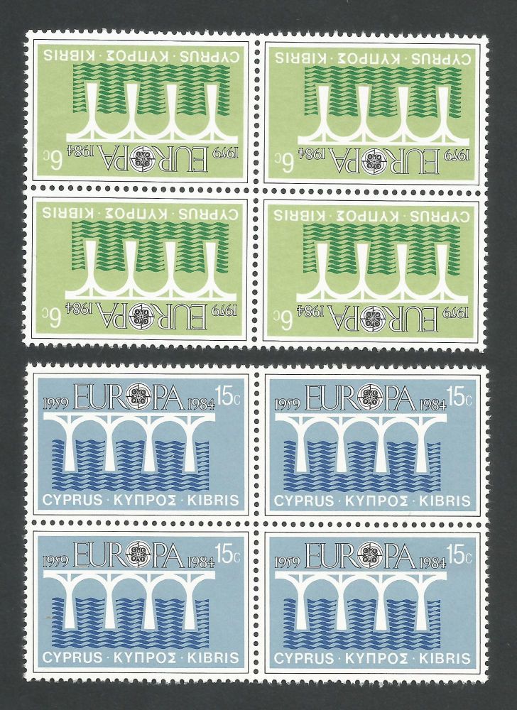 Cyprus Stamps SG 632-33 1984 Europa Bridges - Block of 4 MINT