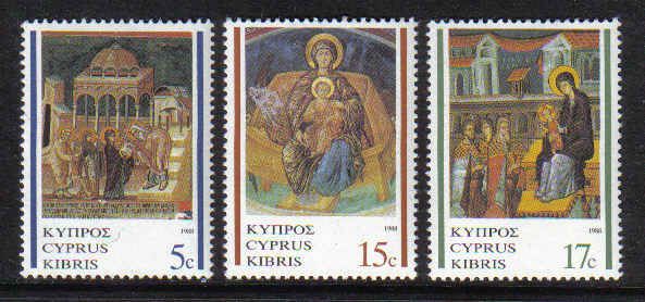 Cyprus Stamps SG 731-33 1988 Christma Frescoes - MINT