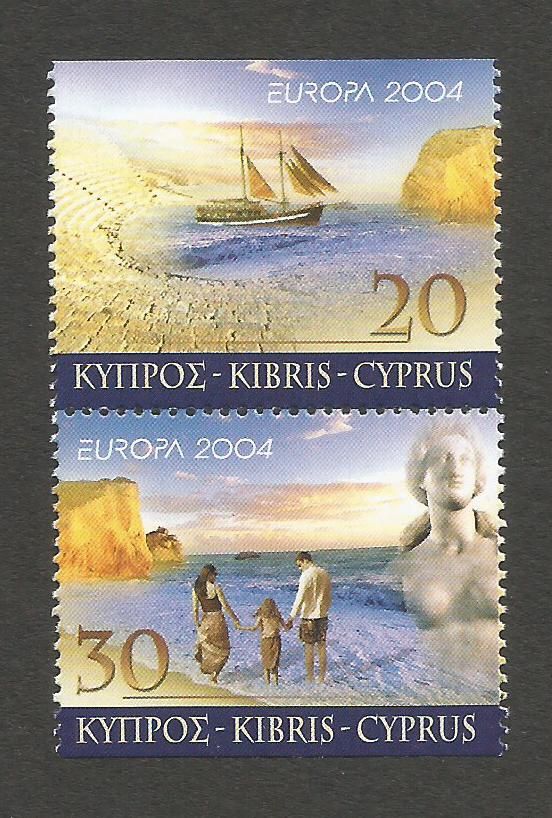 Cyprus Stamps SG 1073-74 2004 Europa Holidays - Booklet Se-tennant MINT (m419)
