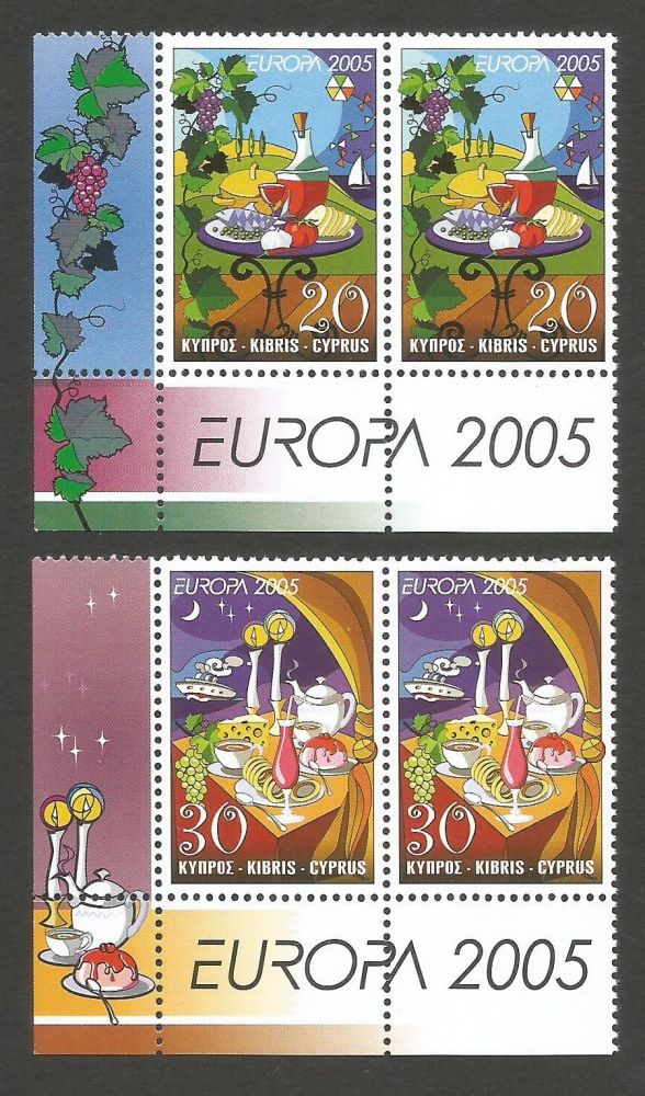Cyprus Stamps SG 1096-97 2005 Europa Gastronomy - Pair MINT (m417)