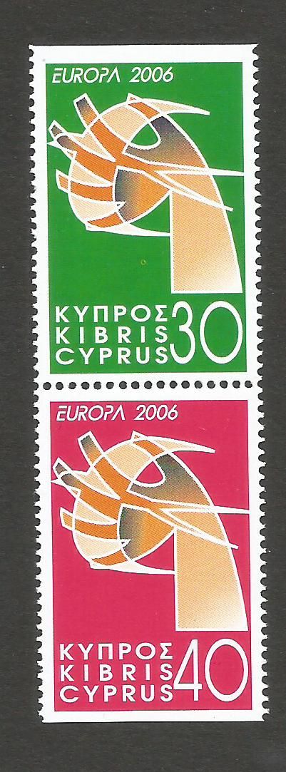 Cyprus Stamps SG 1110-11 2006 Europa Integration  - Se-tenant Booklet set  