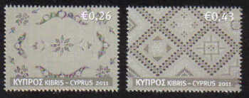 Cyprus Stamps SG 1241-42 2011 Cyprus Embroidery Lefkara Lace - MINT