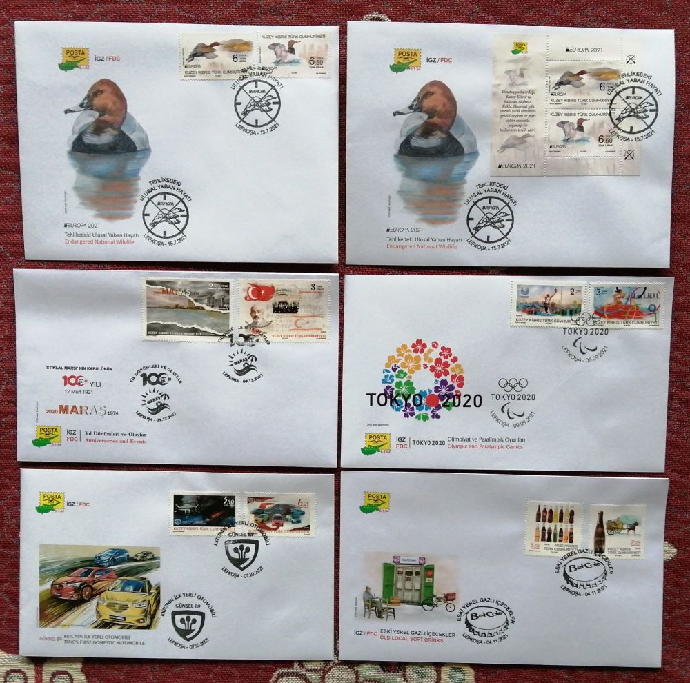 North Cyprus Stamps 2021 Complete Year Set - Official FDC