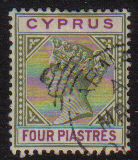 Cyprus Stamps SG 044 1896 Four 4 Piastres - Used (d932)