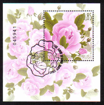 Cyprus Stamps SG 1244 MS 2011 Aromatic Flowers Roses Mini Sheet - CTO USED 