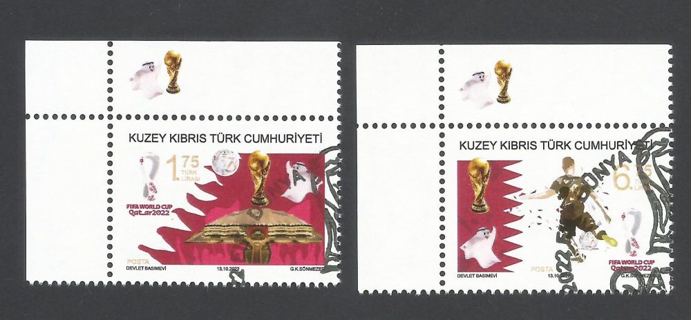North Cyprus Stamps SG 0877-78 2022 FIFA Football World Cup Qatar - CTO USED (m565)