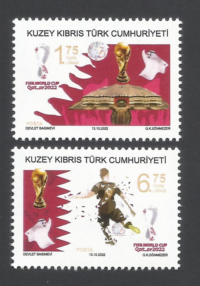 North Cyprus Stamps SG 0877-78 2022 FIFA Football World Cup Qatar - MINT