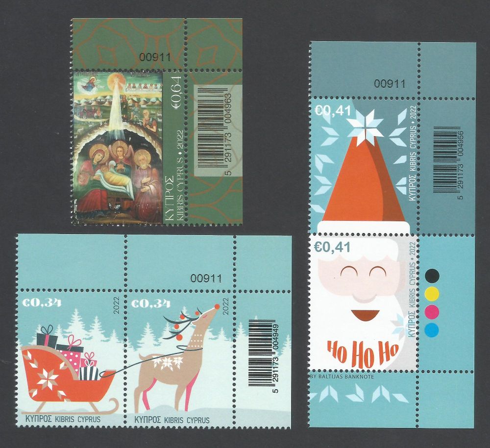 Cyprus Stamps SG 2022 (i) Christmas - Control Numbers MINT