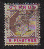 Cyprus Stamps SG 068 1904 9 Piastres - USED (d967)