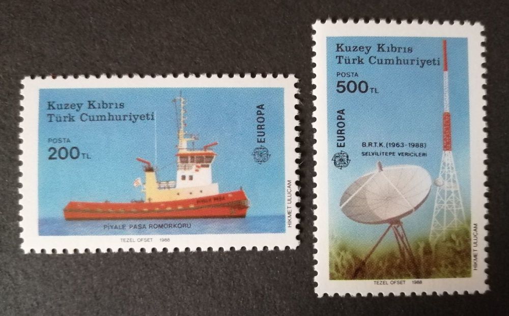 North Cyprus Stamps SG 228-29 1988 Transport and Communications - MINT