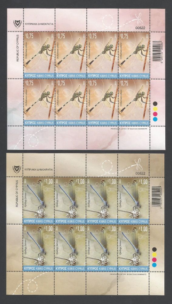 Cyprus Stamps SG 2023 (a) Dragonflies - Full Sheets MINT