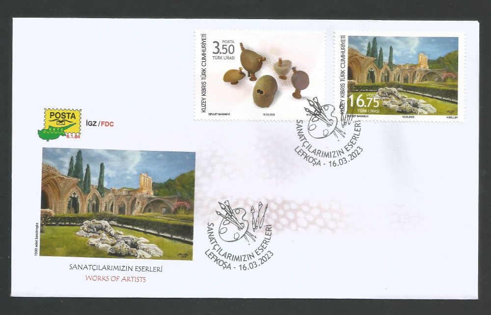North Cyprus Stamps SG 2023 (a) Works of Artists - Official FDC