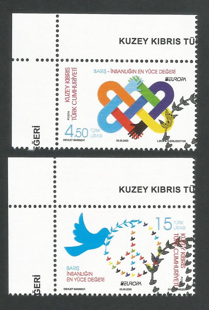 North Cyprus Stamps SG 2023 (b) Europa Peace The Highest Value of Humanity - CTO USED (m882)