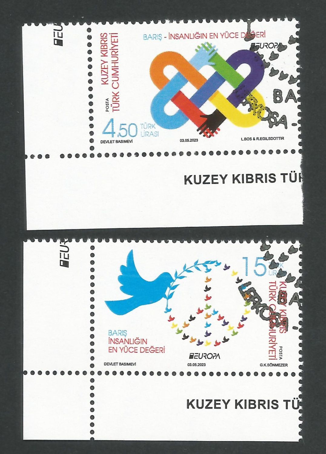 North Cyprus Stamps SG 2023 (b) Europa Peace The Highest Value of Humanity 