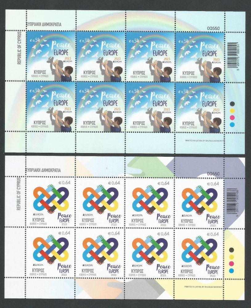Cyprus Stamps SG 2023 (d) EUROPA - PEACE The Highest Value of Humanity - Fu