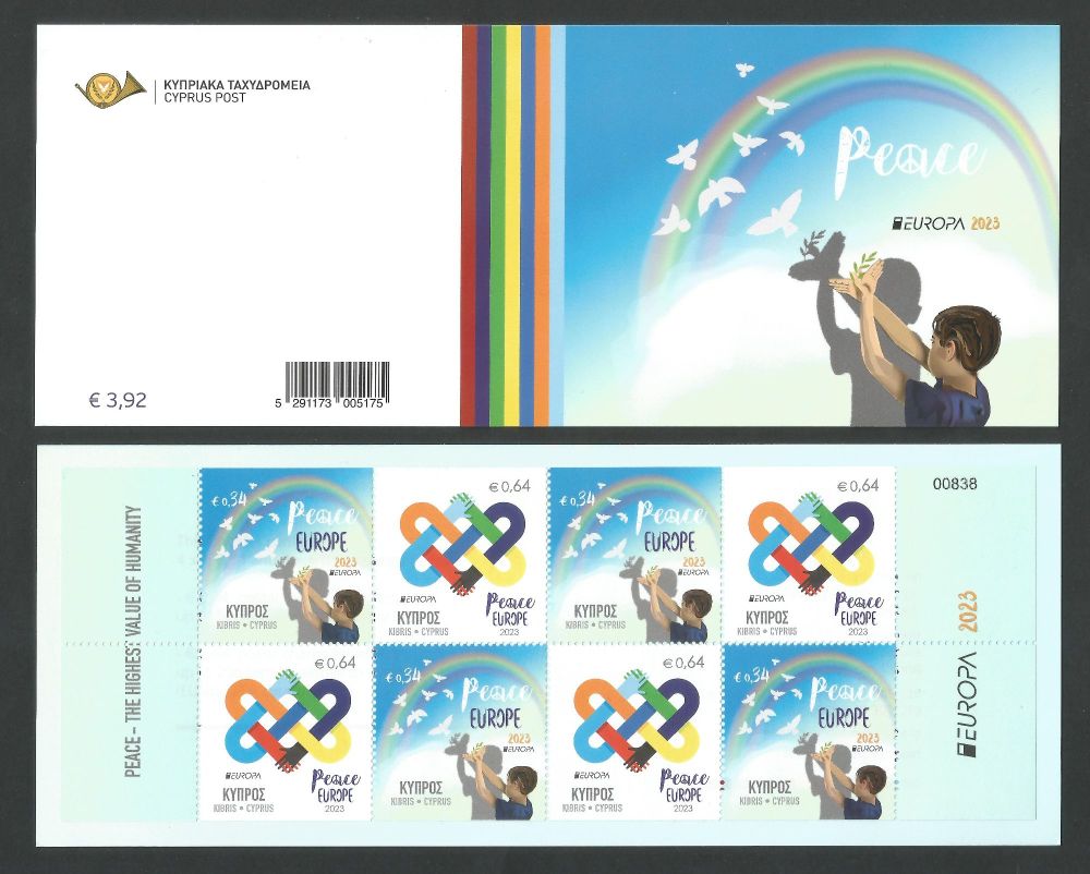 Cyprus Stamps SG 2023 (d) EUROPA - PEACE The Highest Value of Humanity - Bo