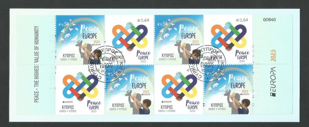 Cyprus Stamps SG 2023 (d) EUROPA - PEACE The Highest Value of Humanity - Booklet CTO USED