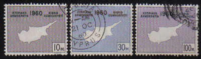Cyprus Stamps SG 203-05 1960 Maps - USED (d999)