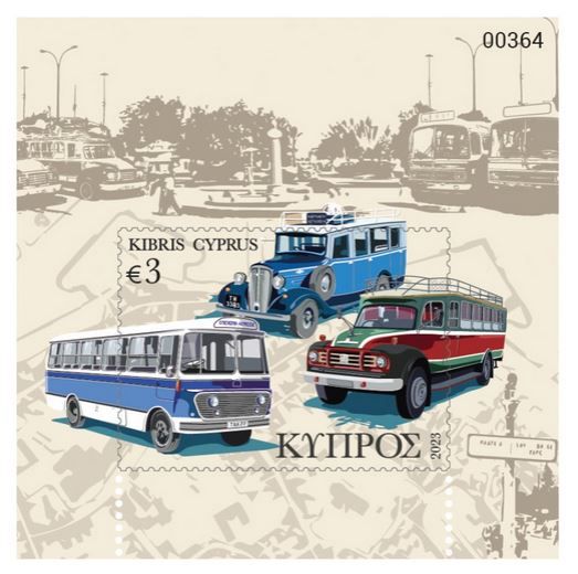 Old Buses of Cyprus 2023 - Minisheet sample image