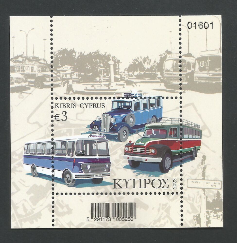 Cyprus Stamps SG 2023 (f) Old Buses of Cyprus - Mini Sheet MINT