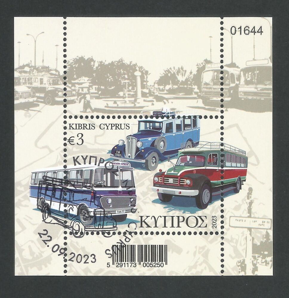Cyprus Stamps SG 2023 (f) Old Buses of Cyprus - Mini Sheet CTO USED (n252)