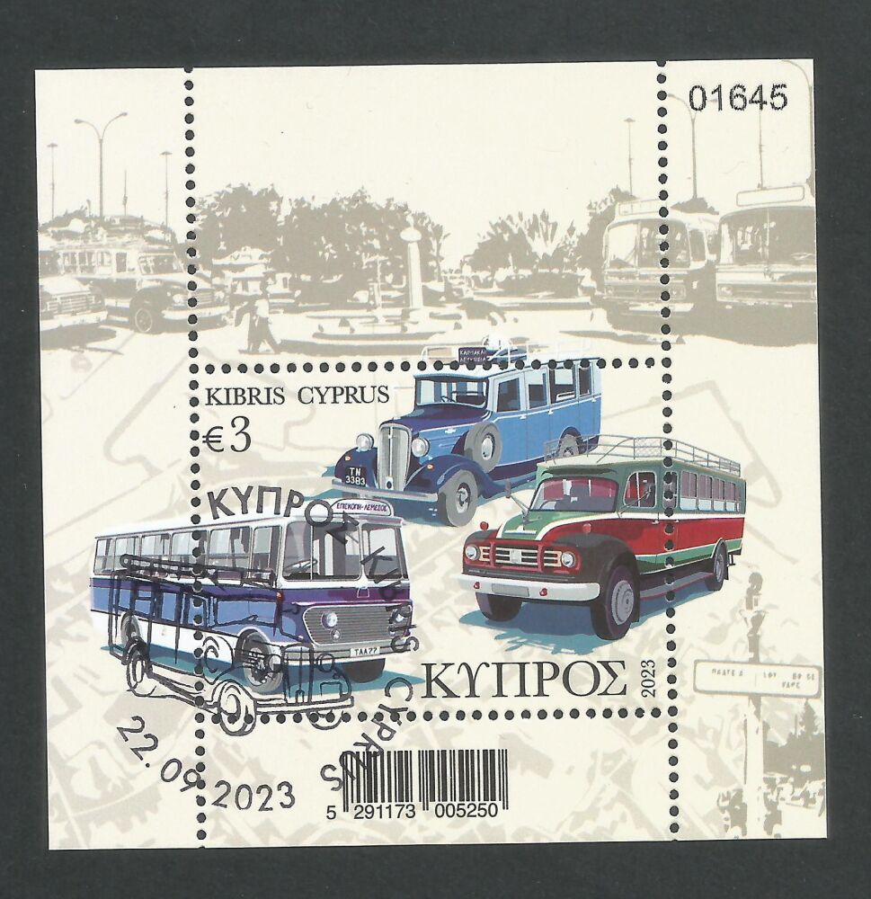 Cyprus Stamps SG 2023 (f) Old Buses of Cyprus - Mini Sheet CTO USED (n250)