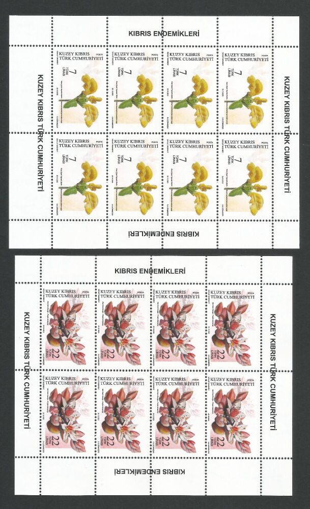 North Cyprus Stamps SG 2023 (d) Cyprus Endemic Plants - Full Sheets MINT