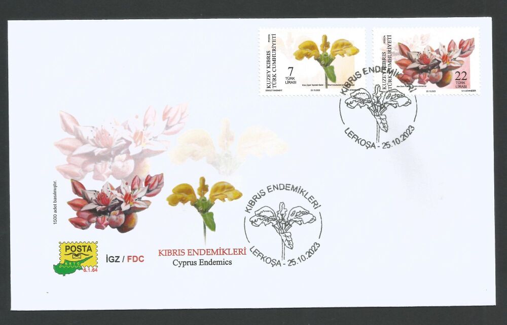 North Cyprus Stamps SG 2023 (d) Cyprus Endemic Plants - Official FDC