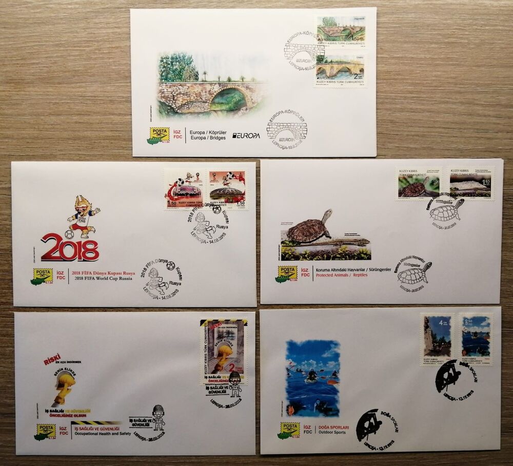 North Cyprus Stamps 2018 Complete Year Set - Official FDC