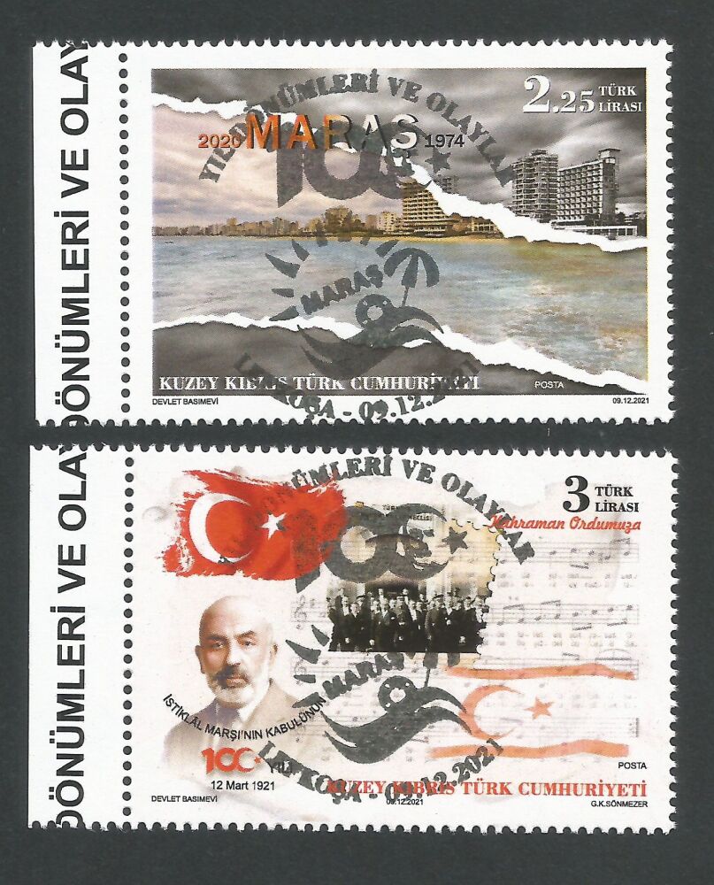 North Cyprus Stamps SG 0871-72 2021 Anniversaries and Events - CTO USED (n349)