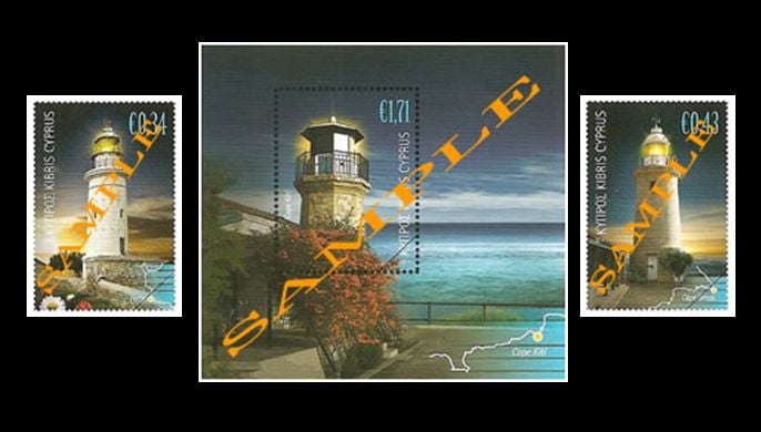 Cyprus lighthouses on stamps