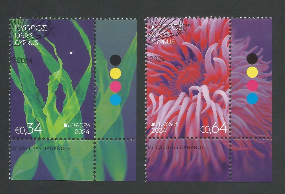 Cyprus Stamps SG 2024 (d) Europa  Underwater Fauna & Flora - USED (n388)