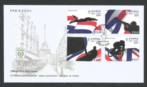 Cyprus Stamps Olympic Games Paris 2024 Official FDC