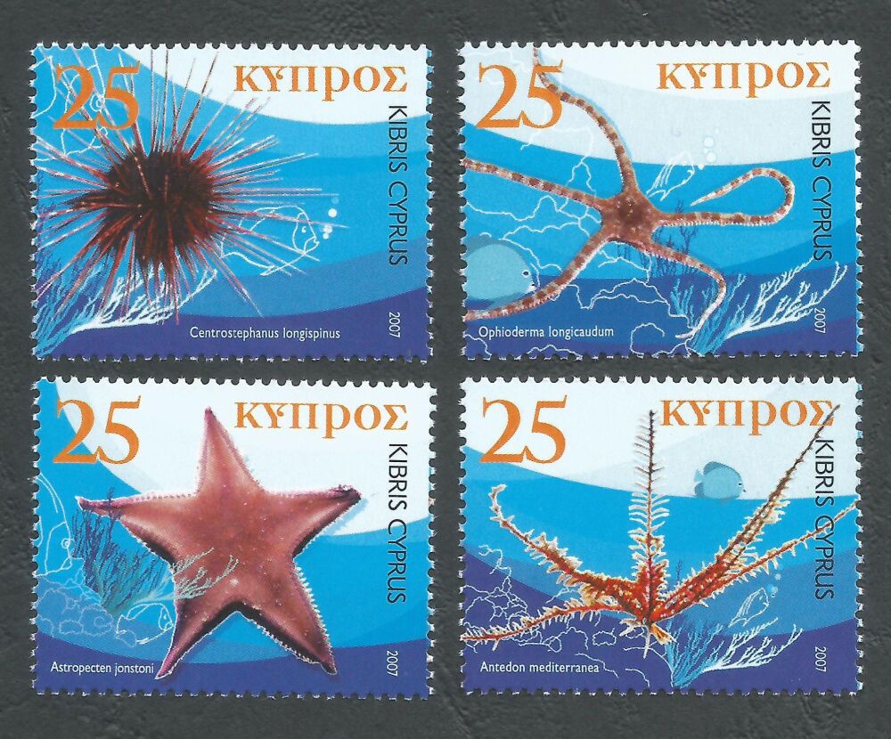 Cyprus Stamps SG 1123-26 2007 Echinodermata of Cyprus Seperated - MINT (n412)