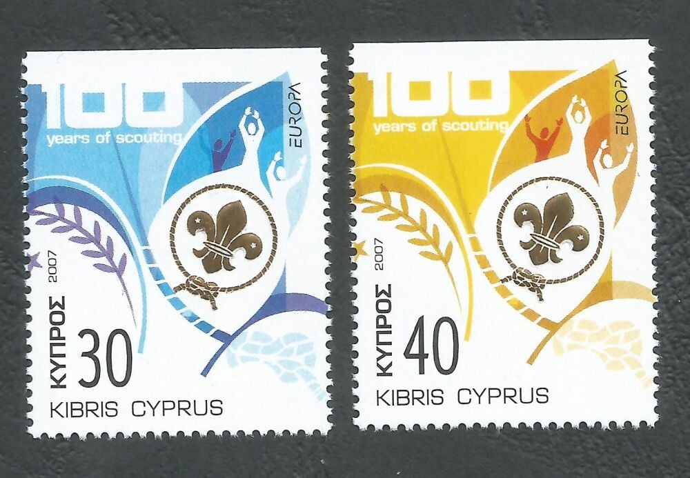 Cyprus Stamps SG 1133-34 2007 Europa 100yrs of Scouting Book let pair - MINT (n413)