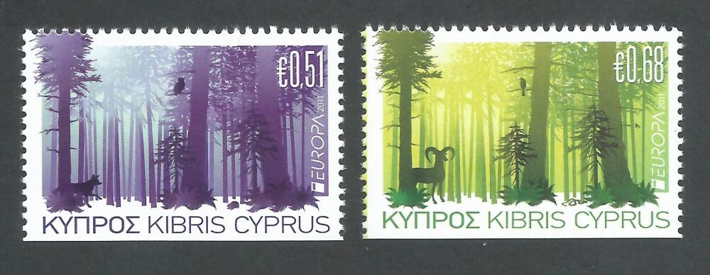 Cyprus Stamps SG 1246-47 2011 Europa Forests Booklet Bottom pair - MINT (n418)