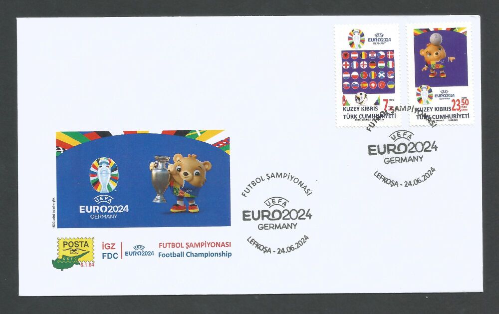 North Cyprus Stamps SG 2024 (e) UEFA Euro Football Championship Germany - Official FDC